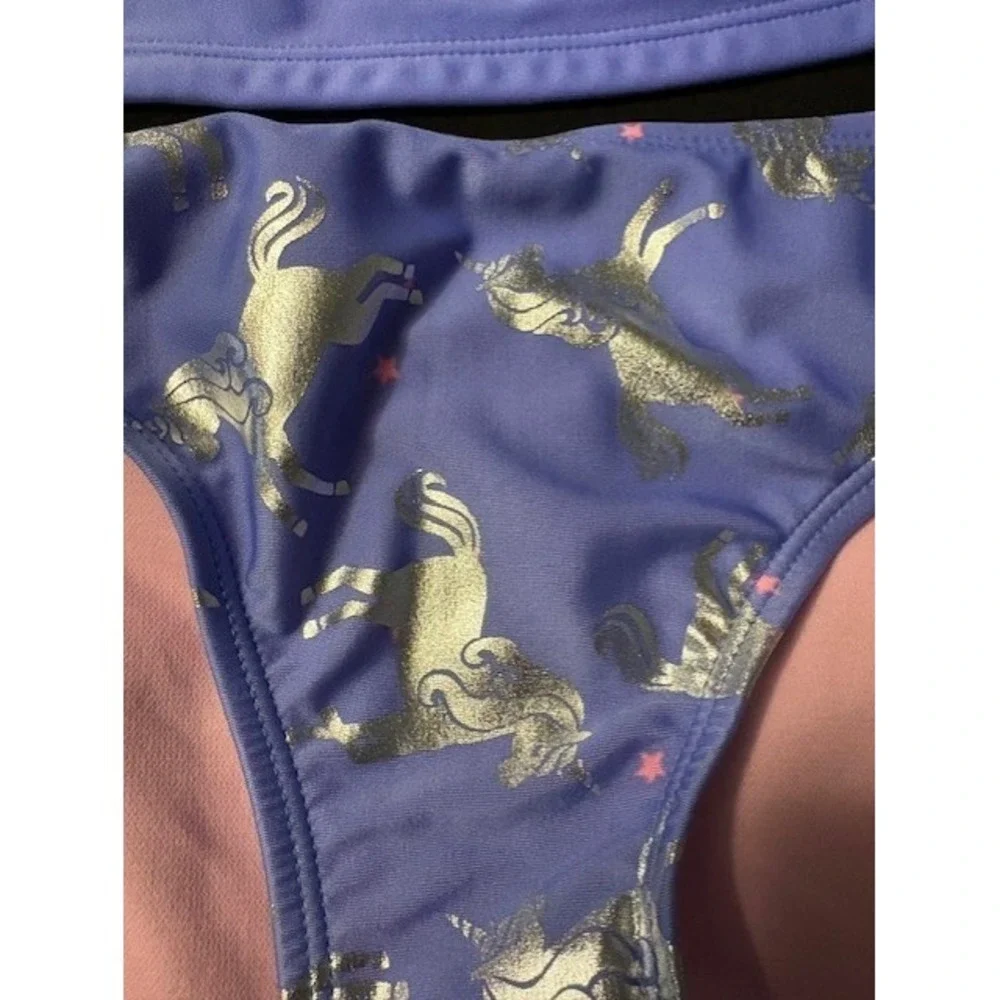 More than Magic girls size 10/12 2 piece light purple bathing suit with unicorn